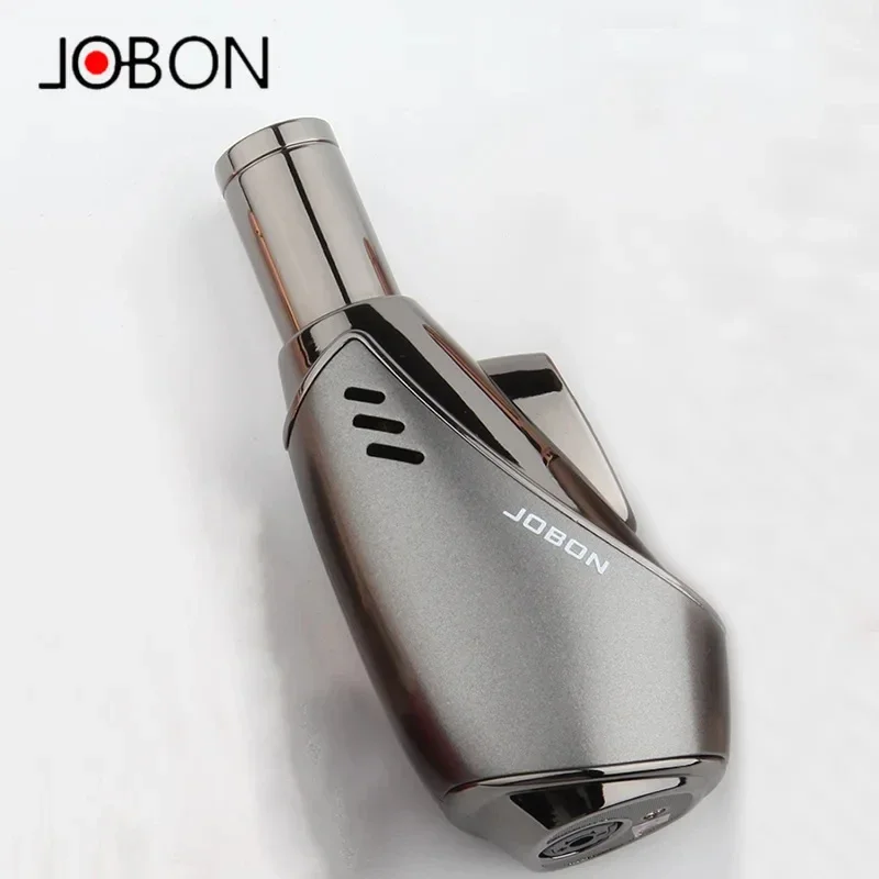 Immagine di Accendino a Gas Butano Turbo in Metallo con Fiamma Blu Jet - Accenditore Antivento per Sigari, BBQ, Saldatura e Cottura Domestica