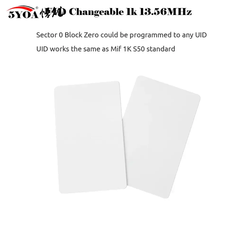 Afbeelding van Herschrijfbare RFID UID Kaarten 13,56 MHz - 10 stuks voor MIFARE 1K S50, Kloonbaar en Verwisselbaar voor Toegangscontrole en Aanwezigheidssystemen