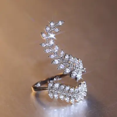 Image de Anneaux de Fête Élégants en Argent avec Cristaux Zircon