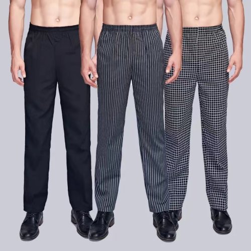 Image of chef Bottoms for Men Restaurant Kitchen  Chef Pants Unisex Cook Works Lightweight Baggy Trousers chef accessories uniform men