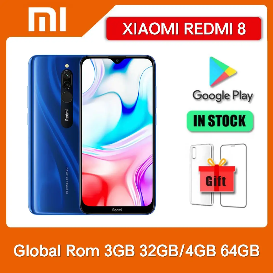 Image of Original Xiaomi Redmi 8 4GB 64GB 4700 mAh Smartphone Dual SIM 6.22'' 12MP+2MP+8MP Snapdragon 439 Octa-Core 4G LTE Mobile Phone