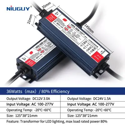 Image de Transformateur LED IP67 12V/24V - Alimentation Étanche jusqu'à 600W