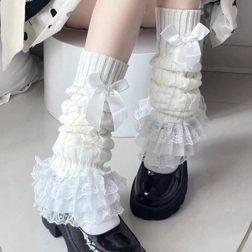 Imagen de Calentadores Harajuku Y2K con Encaje y Volantes