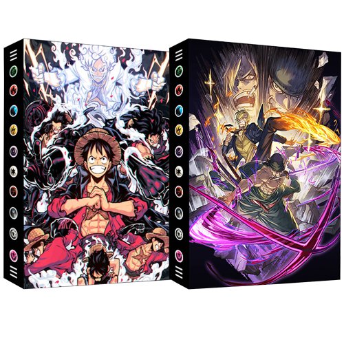 Bild von One Piece Monkey D. Luffy & Roronoa Zoro – 240-Blatt Kartenalbum, Sammelkartenhalter mit Binder für PTCG VMAX Spielkarten, ideal für Sammler und Fans der Anime-Serie