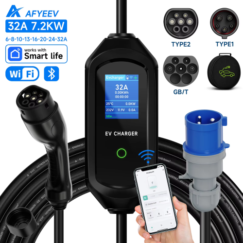 Imagen de Cargador Portátil para Coches Eléctricos 7.2kW con WiFi y App