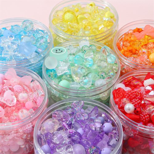 Bild von Natürliche Vintage-Barock-Acrylperlen im Frühlingsdesign – Perfekt für Kinder zum Basteln von DIY-Armbändern und handgemachten Schmuck