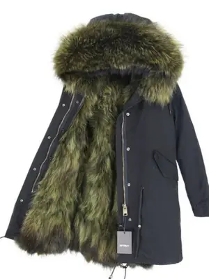 Image de Parka Hiver Femme en Vraie Fourrure - Col Raton Laveur & Doublure Renard