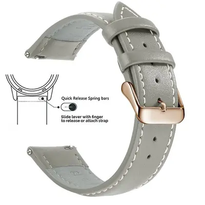 Image de Bracelet Montre Cuir Véritable 18-22mm - Changement Rapide
