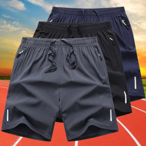 Bild von Quick Dry Shorts Männer Sommer Dünne Kurze Hosen Laufsport Bottom Gym Fitness Strand Zipper Tasche Lose Kurze Jogginghose Männer