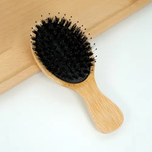 Image de Brosse à Cheveux en Bambou & Poils de Sanglier - Démêlage Doux