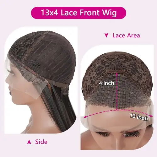 13x4 perruque lace frontale