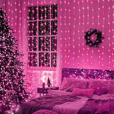Image de Guirlande LED Rideau Lumineux - Décoration Magique pour Noël, Mariage & Fêtes