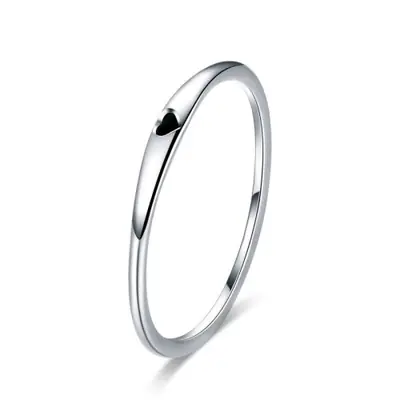 Image de Bague de Fiançailles en Argent Sterling 925 - Cœur Zircon Élégant