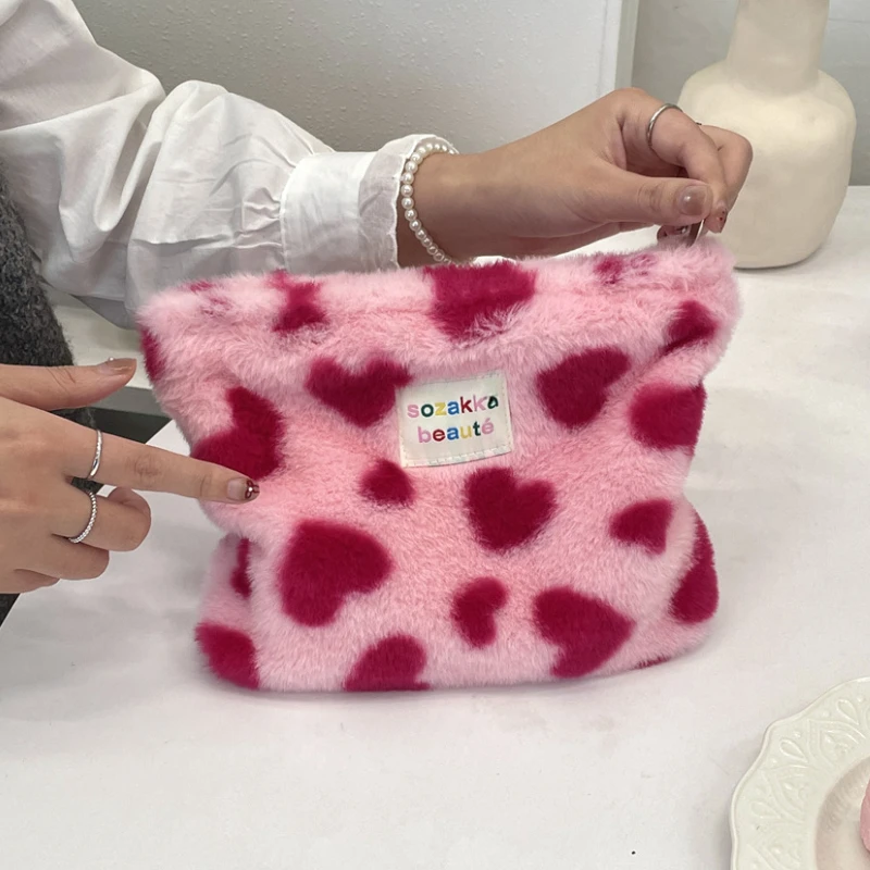 Afbeelding van Zachte Pluche Clutch voor Vrouwen – Stijlvolle Opbergtas