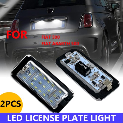 Afbeelding van 2 stuks Canbus Wit SMD LED Aantal Kentekenverlichting Voor Fiat 500 500C Fiat Abarth 500 500C 2007 2008 2009 2010 2007-2016