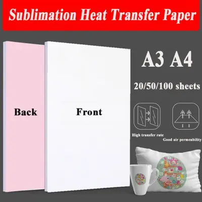 Image de Papier Transfert Sublimation A4/A3 - 20 à 100 Feuilles
