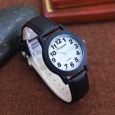 Image de Montre en cuir simple pour femme, homme, enfant - Quartz étanche