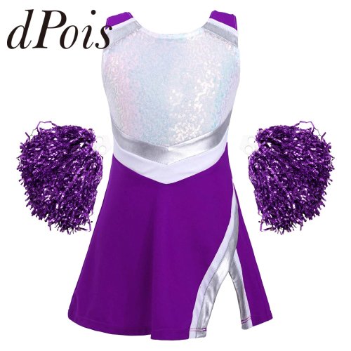 Bild von Cheerleader-Outfit für Mädchen – Ärmelloses Kostüm mit Blumenbällen
