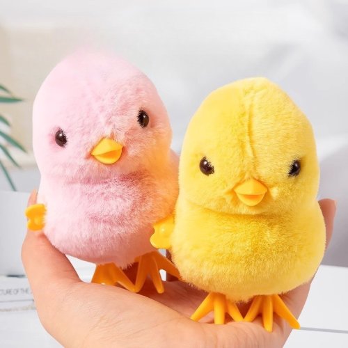 Imagen de Juguete Interactivo para Gatos con Pollo de Peluche Animado, Mecanismo de Relojería y Movimiento Automático para Gatitos y Gatos Adultos