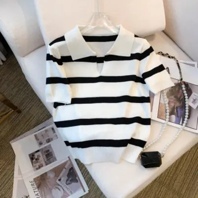 Image de Pull Rayé Été Femme - Tendance 2026