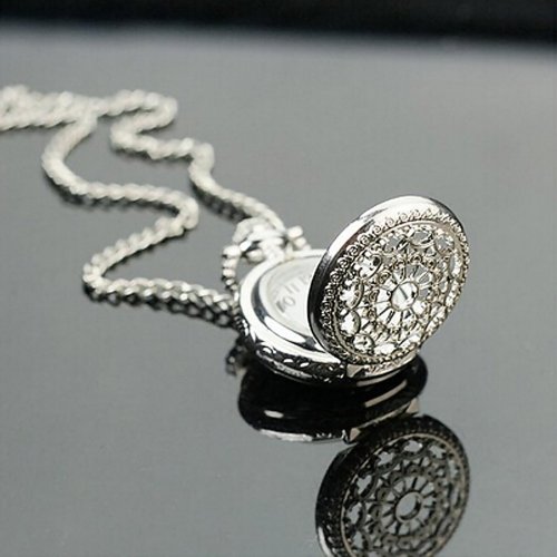 Imagen de Reloj pequeño de bolsillo Vintage para hombres, reloj de cuarzo Steampunk con cadena, collar de cubi...