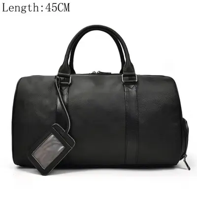 Image de Sac de Voyage en Cuir Noir Grande Capacité