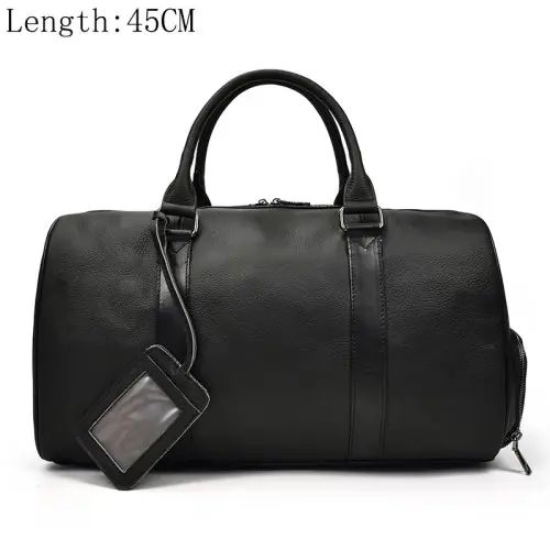 Image de Sac de Voyage en Cuir Noir Grande Capacité