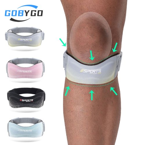 Immagine di GOBYGO 1 pz Sport Cinghia della rotula Compressione Ginocchiere Manicotto del ginocchio regolabile Corsa all'aperto Assorbimento degli urti Corda per saltare Unisex