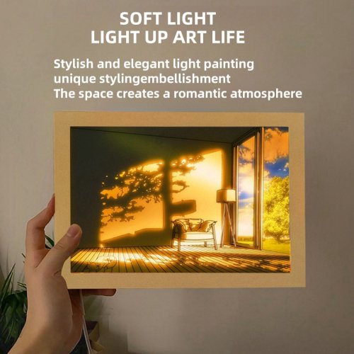 Image of Modern Minimalist LED Wall Art Light – Creative Bedside Night Light with 3-Color Dimmable Lighting for Bedroom Decor