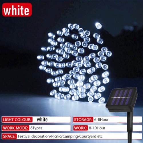 Image de Guirlande Solaire LED 32m - Éclairage de Noël Étanche