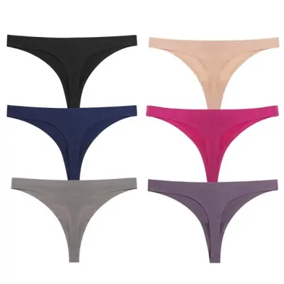 Image de Ensemble de 6 Culottes Sans Couture en Satin de Soie