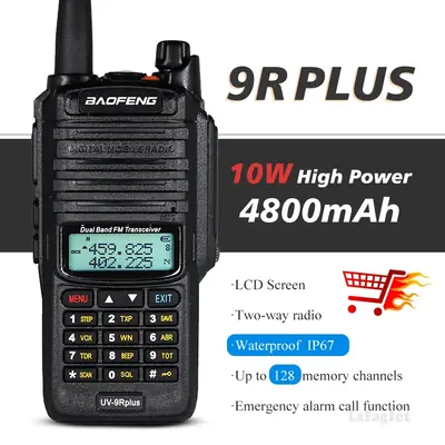 Image de Baofeng UV-9R Plus - Talkie-Walkie Étanche IP68 10W Double Bande