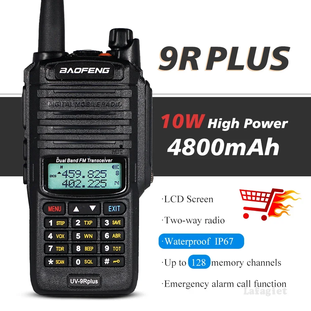 Immagine di Walkie Talkie Baofeng UV-9R Plus IP68 - Potenza 10W, Portata 10km