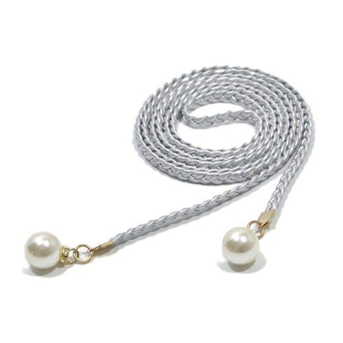 Imagen de Cinturón Elástico con Perlas y Detalles Trenzados en Estilo Vintage para Mujer