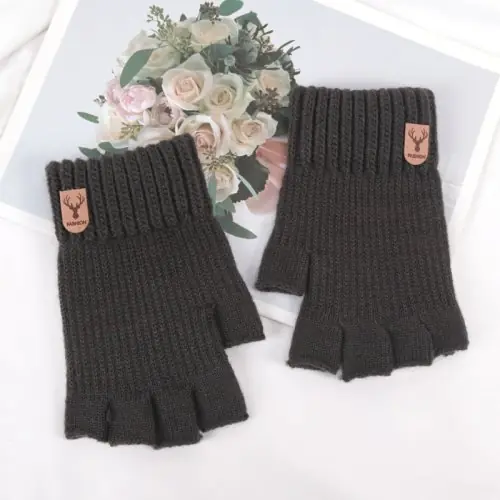 Image de Gants Hiver Sans Doigts Chauds & Élastiques
