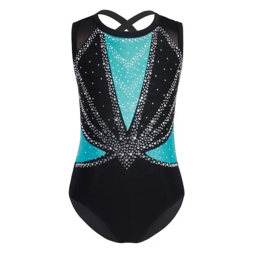 Image de Justaucorps de Danse Enfant Fille - Dos Croisé Strass