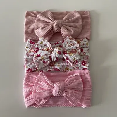 Image de Bandeaux Bébé Turban - Lot de 3 en Nylon Souple