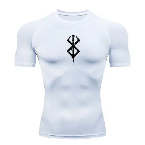 Image de T-Shirt de Compression Homme - Imprimé, Séchage Rapide & Protection Anti-Éruption