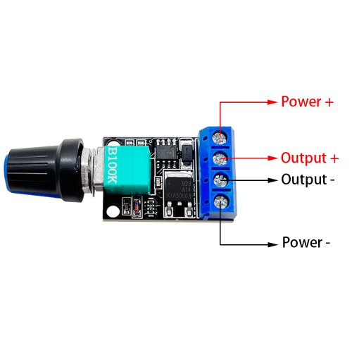 Imagen de Regulador de Voltaje 5V/12V 10A con Control PWM - Controlador de Velocidad para Motor CC y Atenuador LED