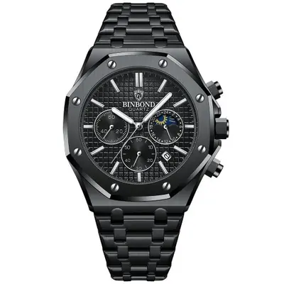 Image de Montre Homme Luxe Quartz Étanche - Acier Inoxydable & Lumineuse