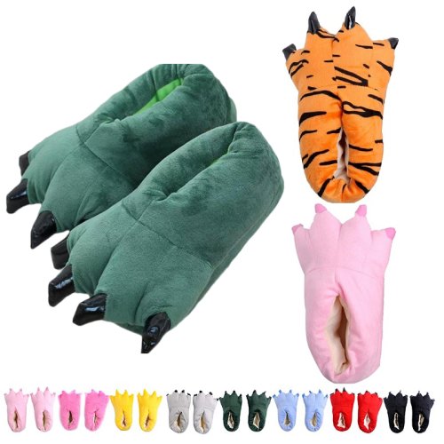 Afbeelding van Katoenen Winter Slippers voor Kinderen - Tijgerpoot Cartoon Dieren Design, Thuis Schoenen voor Baby's en Peuters, Monster Klauw Slippers voor Jongens en Meisjes