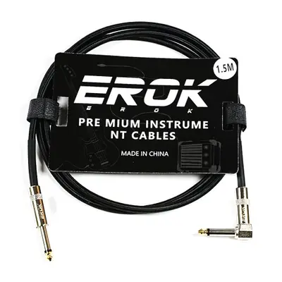 Image de Câble Instrument 90° 6.35mm - Connecteur Angle Droit pour Guitare Électrique