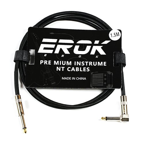 Image de Câble Instrument 90° 6.35mm - Connecteur Angle Droit pour Guitare Électrique