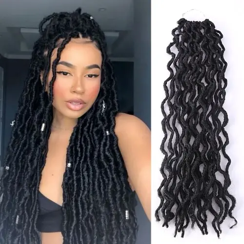 Image de Faux Locs Crochet Bouclés - Extensions Synthétiques Ombre