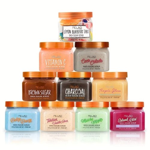 Afbeelding van Veganistische Mango-Citroen & Bosbessen-Aardbei Exfoliërende Body Scrub met Whitening Effect en Organische Shea Butter