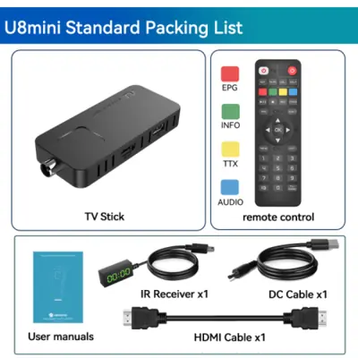 Image de Décodeur TV HD 1080p U8Mini - DVB-T2/C avec WiFi