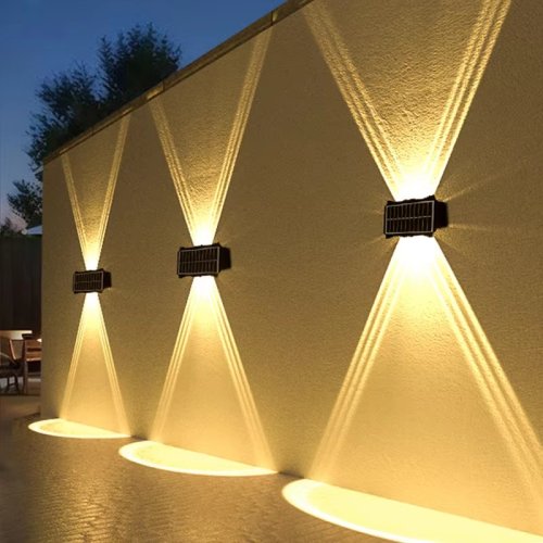 Image of Outdoor Solar Wall Lamp with Up and Down Lighting – Waterproof LED Garden Light for Balcony, Yard, and Patio Decoration