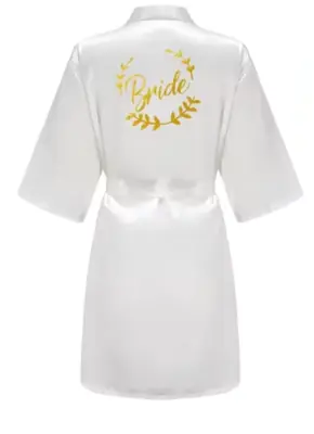 Image de Peignoir de Mariage Satiné avec Lettres Dorées