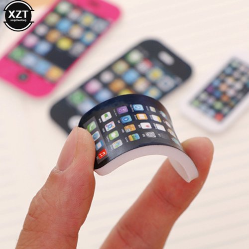 Image of Creative Mobile Phone-Shaped Pencil Eraser – Cute Cartoon Design for Kids, School Supplies & Office Stationery Gift