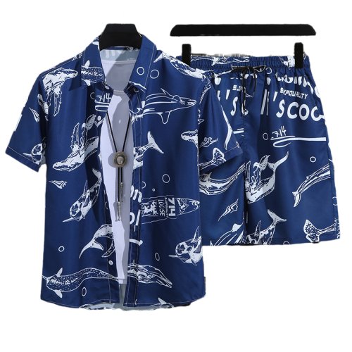 Immagine di Set di 14 Camicie da Uomo a Maniche Corte con Stampa Tropicale – Camicie Casual Hawaiane Colorate per Estate e Vacanze